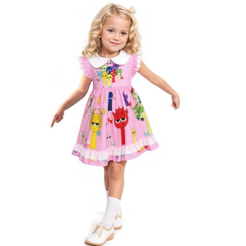 Girls Music Adventure Dress Novelty Ruffle Sleeve Daily Outfits Princess Lolita Dresses Up for Halloween Birthday Party