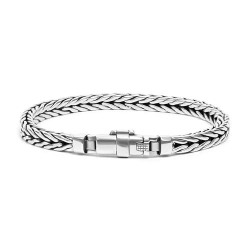 925 Sterling Silver Handmade Braided Bracelet For Men Crein