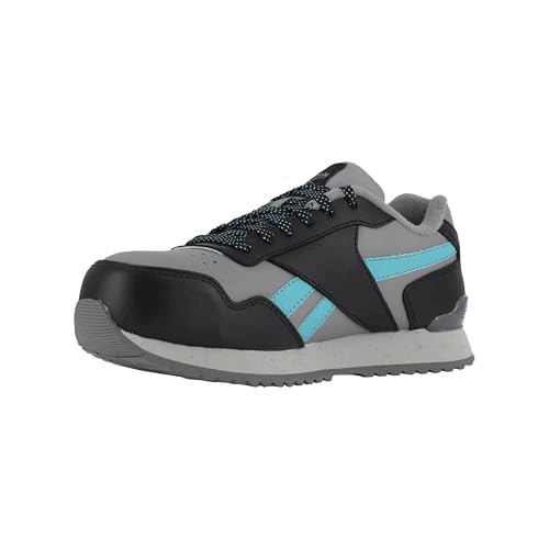Image of Reebok Women's Rb982 Harman Composite Toe Classic Work Sneaker Grey and Teal Safety
