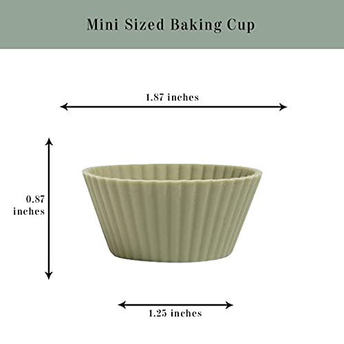 Image of The Silicone Kitchen Reusable Mini Silicone Baking Cup, Non-Toxic, BPA Free, Dishwasher Safe, Mini, 48 Pack, White Blue Green