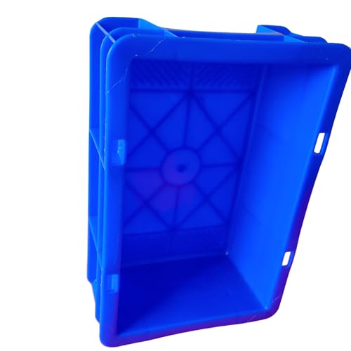 Image of SINGHAL Storage Plastic Crates 300x200x100 MM Pack of 3, Vibrant Blue