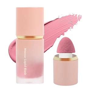 Blush Stick, Mattes Leichtes und Atmungsaktives Liquid Blush Flüssig, Waterproof Rouge Beauty Wand, Natürliches Aussehen Long-Wearing Face Make Up Pen für Frauen （01#6.5ml）