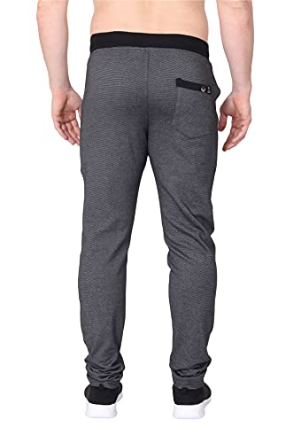 Image of Big Button Men's Cotton Slim Fit Trackpant with Front Button Open
