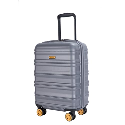 Modern Style Airline Approved 18.5" Suitcase With Wheels Carry on Bag Hard Shell Luggage (DARK GREY)2