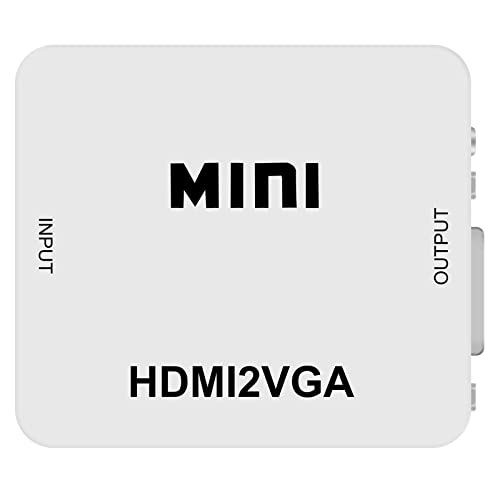 Adaptateur HDMI femelle vers VGA femelle 1080p avec port audio 3,5 mm pour projecteur vidéo et TV