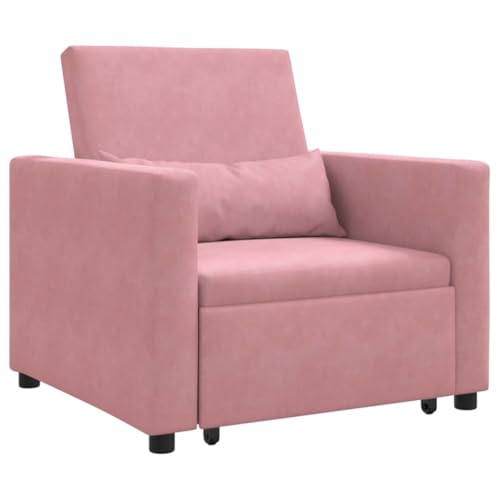vidaXL Sillón Ergonómico Rosa Moderno para Leer | Tela de Poliéster Resistente a Las Manchas Diseño Chic para Sala de Estar o Dormitorio Tamaño Compacto Ideal para Espacios Pequeños Muebles Duraderos