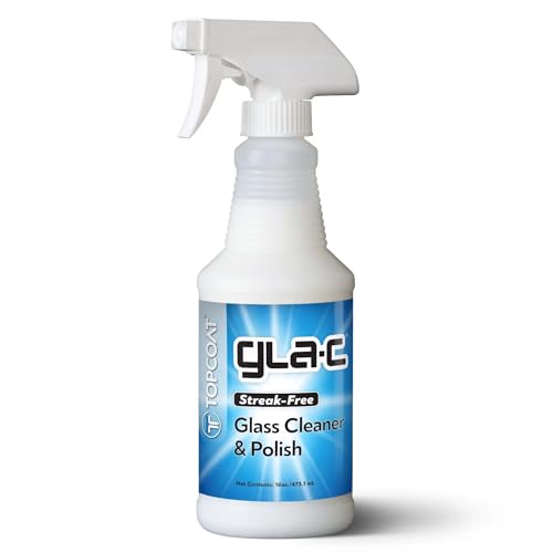 TopCoat Gla-C Car Window Cleaner – Water-Based Car Glass Cleaner for Windshields, Acrylic, Vinyl, and More – Improves Visibility and Cleans and Polishes Without Streaks – 16-Ounce Spray Bottle