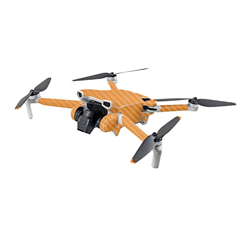 Image of MightySkins Carbon Fiber Skin Compatible with DJI Mini 3 - Solid Orange | Protective, Durable Textured Carbon Fiber Finish | Easy to Apply | Made in The USA