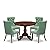HomeStock 5 Piece Kitchen Table Set Includes A Round Modern Dining Table and 4 Upholstered Chairs, Coastal Craftsman Elegance Walnut