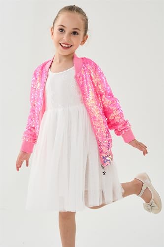 Image of 2Bunnies Girl Ombre Pastel Gradient Shimmer Sparkle Colorful Sequin Bomber Jacket