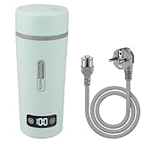 350ML Reisewasserkocher: Elektrischer Wasserkocher, Tragbar Mini Reisekocher 4-Temperatur Einstellbare Edelstahlkocher, Intelligenter Reise Wasserkocher, für Reise Büro für Tee, Kaffee, Babymilch Auto