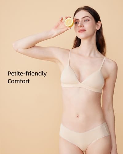 Pima Cotton Modal Bralette for Small Chest - Wireless Bra AAA/AA/A/B Cup Soft Triangle Bra for Petite Women 16-402
