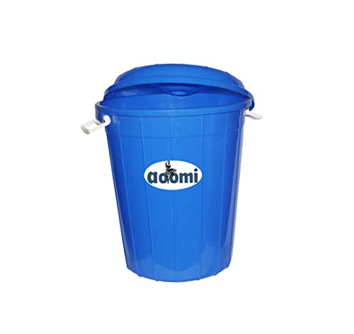 Image of AOOMI Multipurpose Plastic Storage Bucket Drum 50 LTR with Lid BLUE
