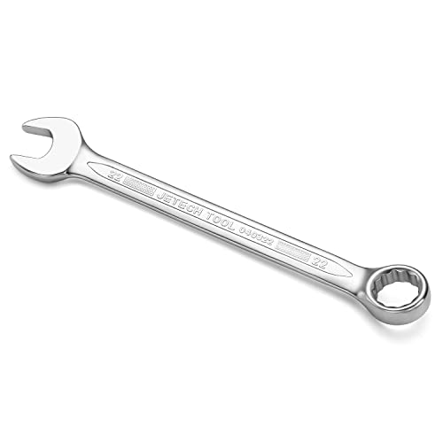 Jetech 22mm Combination Wrench Metric 12-Point Chrome Vanadium Steel Spanner Industrial Grade with 15-Degree Offset Sand Blasted Finish Heat-Treated Forged Tool