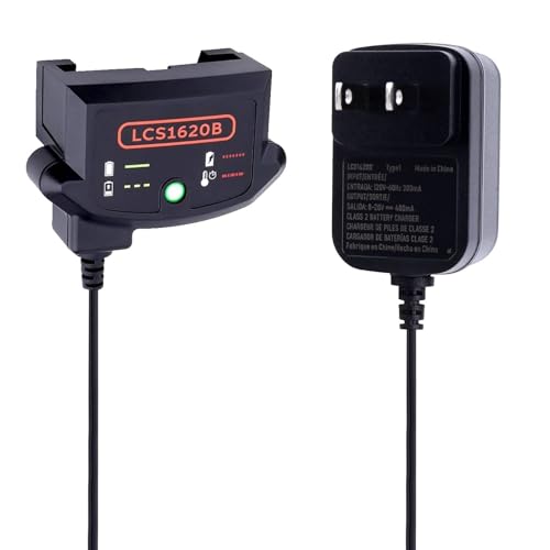 LCS1620B 20V Charger Compatible with Black and Decker 20V Max Lithium Battery LBXR20 LBXR2020 Charger Replacement for Battery Charger LCS1620 BDCAC202B for Drill Battery