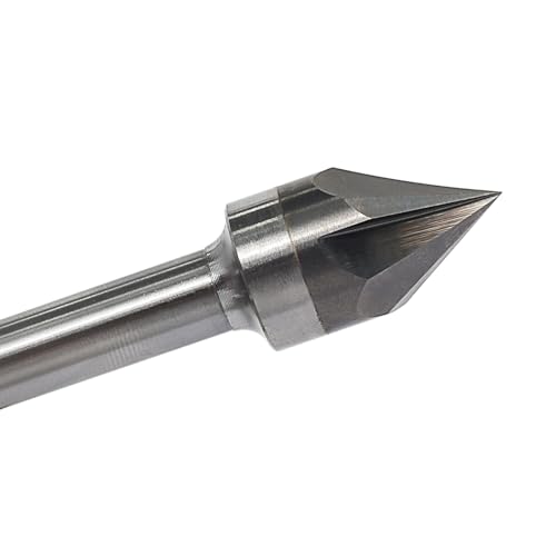 AKYLIN V Nutfräser 60 grad 8mm schaft，3 Flöten Fasenfräser Gravierfräser CNC Fräser für Oberfräse Holz Gravur