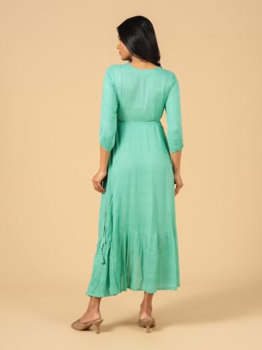 Image of The Mom Store Maternity and Nursing Wrap Dress for New Mom | Pre and Post Pregnancy Wear for Womens | Trendy Stylish Printed Friendly Dresses for Women | Comfortable