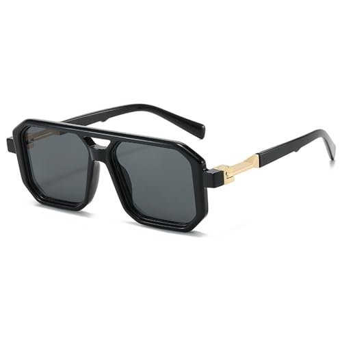 Chicago Sunglasses Fashion Aviator Retro Trendy Rectangle Sunglasses Non Prescription Glasses Frames for Women Men