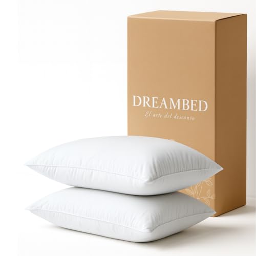 La Mejor Lista de Almohada pluma de ganso - los más vendidos. 46 DREAM BED Nimbus - Almohada Premium King Size Ergonómica de Plumón de Ganso – Lujo Natural, Confort Tipo Nube y Funda de Algodón Premium - Hipoalergénica, Certificaciones (50...