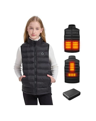 Kids Heated Vest with Battery – Electric Heating Lightweight Puffer Vest for Boys and Girls.