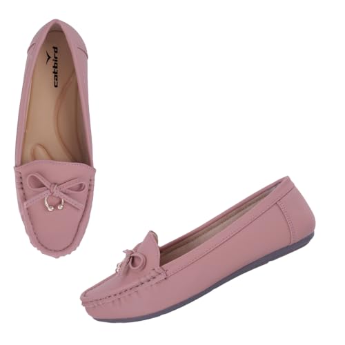 Image of CatBird Women's Flat Shoes for Casual & Office Wear, Bow Detail Slip-On Loafers