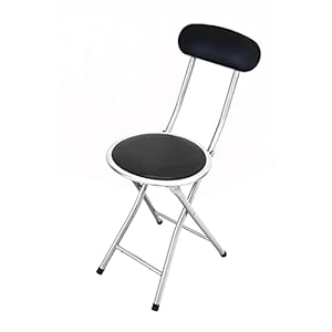 Kasahome Inklapbare kruk met gevoerde rugleuning, stoel van metaal, draagbaar, verschillende kleuren, 30 x 75 cm