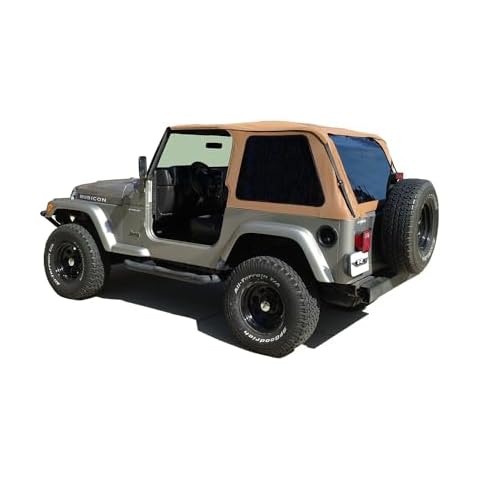 RAMPAGE PRODUCTS Rampage Frameless Trail Top | Vinyl, Spice Denim Color with Tinted Windows | 109517 | Fits 1997 - 2006 Jeep Wrangler TJ Cover