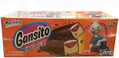 Gansitos Mexicanos. Filled Snack Cake. Marinela 32 Unit per Pack- 1.76 oz (50gr) Packs (1 pack)