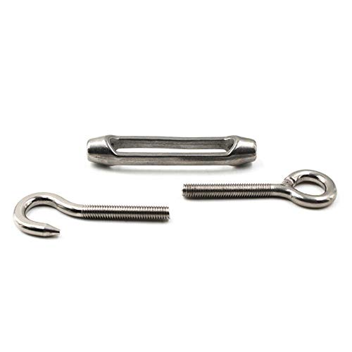 Lot De 2 Tendeurs M4 Acier Inox 304 – Crochet + Œillet Pour Corde, Clôture, Linge