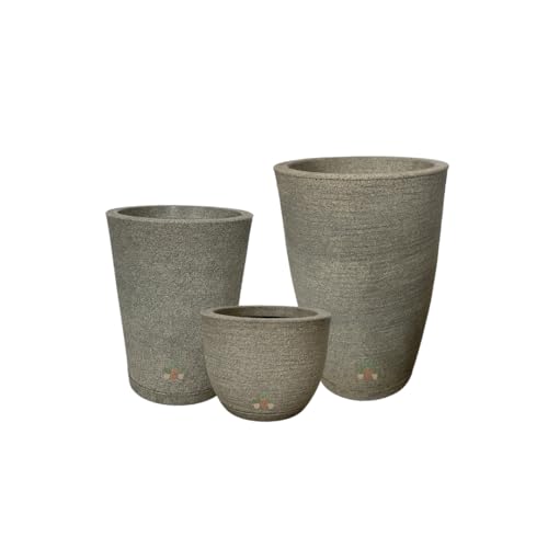 Conjunto de 3 Vasos de Planta Decorativos Texturizados