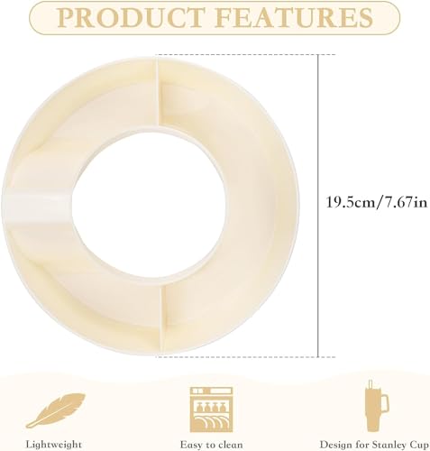 Snack Bowl for Stanley Cup, Reusable Snack Ring Compatible with Stanley Quencher H2.0 40oz Tumbler with Handle, Cute Water Bottle Accessories