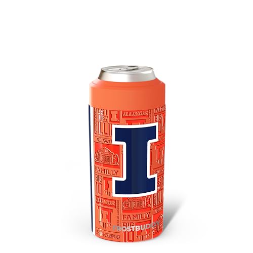 Image of Frost Buddy Universal Can Cooler (Illinois Fighting Illini | 3D) | 20x colder, cold up to 24 hrs | Fits slim cans & bottles | Sleek, lightweight design | No sweat, no condensation