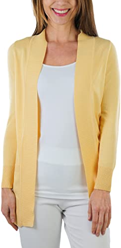 Image of ToBeInStyle Women's Long Sleeve Rib Banded Open Sweater Cardigan
