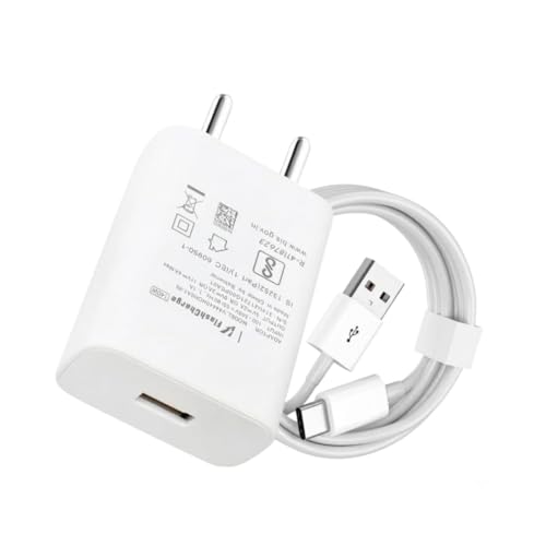Image of 140W FlashCharge Super Fast Wall Charger Adapter with USB-A to Type-C Cable | Compatible with OnePlus 12 /11 /10 Pro /Nord CE 3, Oppo Reno 11 /10, Vivo X100 /V30 /T2 Pro, Realme GT & More (White)