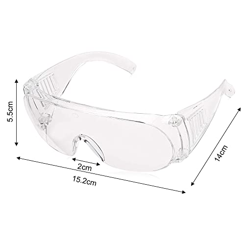 3 Pack Safety Glasses Over Glasses Protective Glasses Anti Fog Safety Glasses for Work, UV Resistant Glasses Science Glasses for Construction Laboratory Outdoor Eye Protection