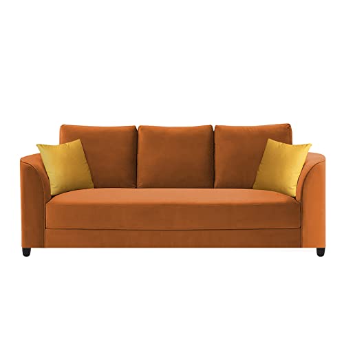 Image of Francis 3 Seater Sofa Set for Living Room (Orange Fabric)