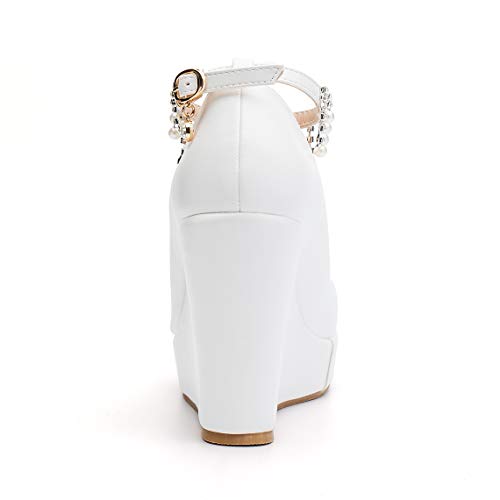 Platform Wedge Pump Shoes High Heel Bride Wedding Shoes Mary Jane Strap Evening Party Dress Casual Shoes4