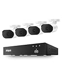 Anlapus 3K Lite 8CH Wired Security Camera System, Audio Recording, Human Vehicle Detection, Night Vision, 4X 1080P Outdoor Indoor Cameras, 8 Channel CCTV DVR for 24/7 Home Surveillance, NO HDD