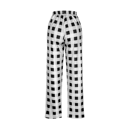 Men Pajama Pants Cotton Drawstring Mens Pants Stretch Plaid Elastic Waist Lounge Pj Bottoms Loose Fit Sleep Pants3