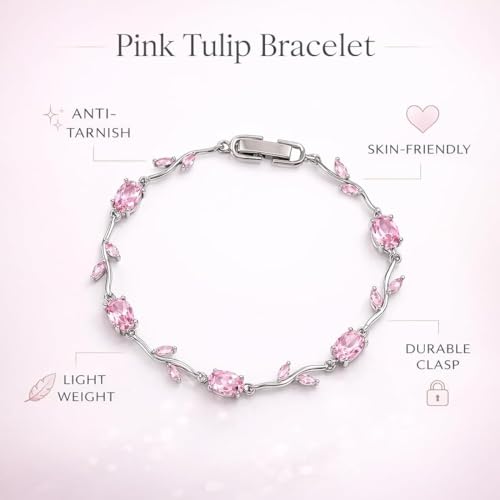 Inites Fairy Bloom Floral Tulip Bracelet Pink - Image 7