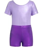 IBAKOM Women's Shiny Metallic Ballet Dance Leotard Trapeze Artist Costume