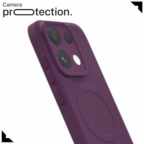 Image of Pikkme Back Cover for Oppo Reno16 Pro 5G Soft Matte Silicone Mag-Safe Design (Mag-Safe Not Support) Camera Protection | Slim Fit Bumper Cover (Purple)