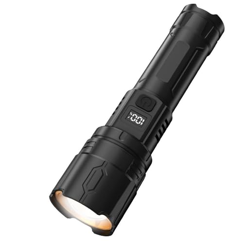 Image of UN1QUE Digital Power Display Rechargeable Torch Light, 1000 Lumens Torch Light with 4 Light Modes, Stepless Zoom Flashlight