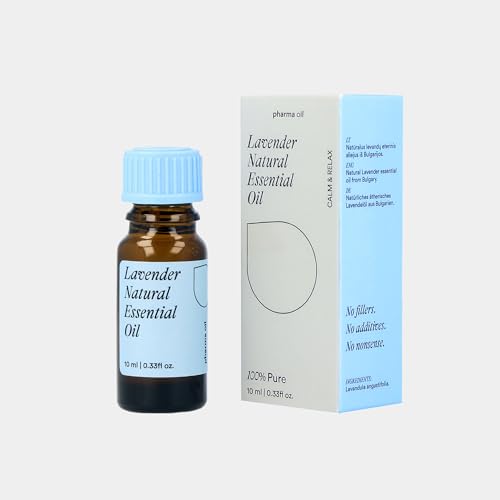Pharma Oil - Aceite Esencial Lavanda - 100% Puro y Natural - Para Difusor Masaje y Cuidado Facial - Calma Estrés y Favorece el Sueño - Nutre la Piel y Reduce Imperfecciones - Vegano Sin OGM - 10ml