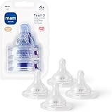 MAM Teats Size 3 | 4 Pack | Fast Flow | Suitable from 4+ Months | Fits All MAM Bottles | Made from SkinSoft Silicone | Baby Accessories