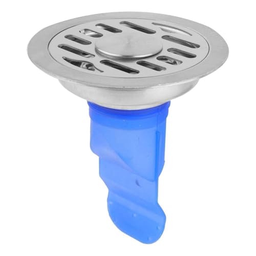 Drain Backflow Preventer 4 Inch, Deodorant Floor Drain One Way Valve Drainage Grate Round Washing Machine Floor Drain with Silicone Core(L)