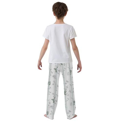 Boys' Pants Playful Frogs Hiding Forest Gray Long Bottoms Jogger Pants Elastic Waist Trousers with Pockets S-XL3