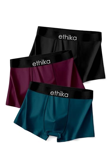 Image of Ethika 3 Pack Men's Super Combed Cotton Underwear Trunks | Classic TruComfort Fit | Powered by ZincShield Anti-Bacterial Tech | Aerflo Breathability | 4-Way FlexStretch
