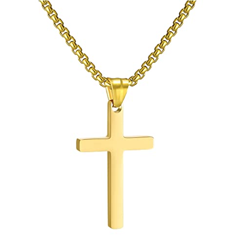 RWQIAN Croix Pendentif Acier inoxydable Garçons Filles Collier Bijoux pour Femmes 16