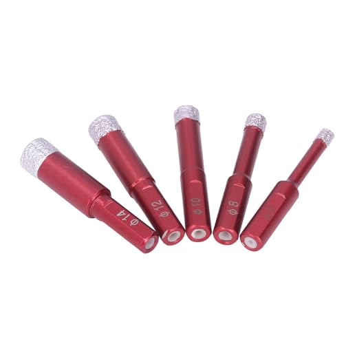 5Pcs Drill Bit Set, Shank, Dry Wet Drilling Tool Kit for Granite Ceramic, Easy Drilling with High Efficiency and Long Life